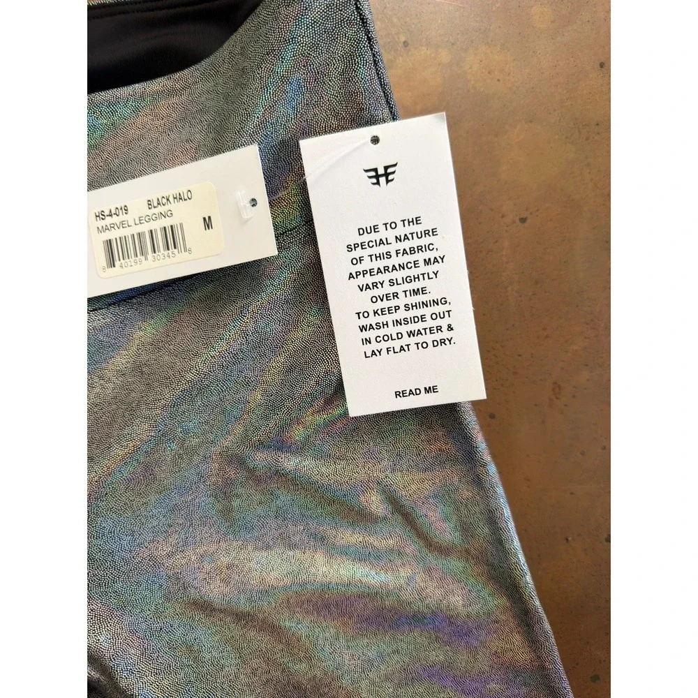Heroine Sport Women's Medium Iridescent Holographic High Rise Leggings NWT - Picture 6 of 7
